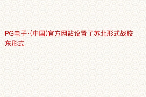 PG电子·(中国)官方网站设置了苏北形式战胶东形式
